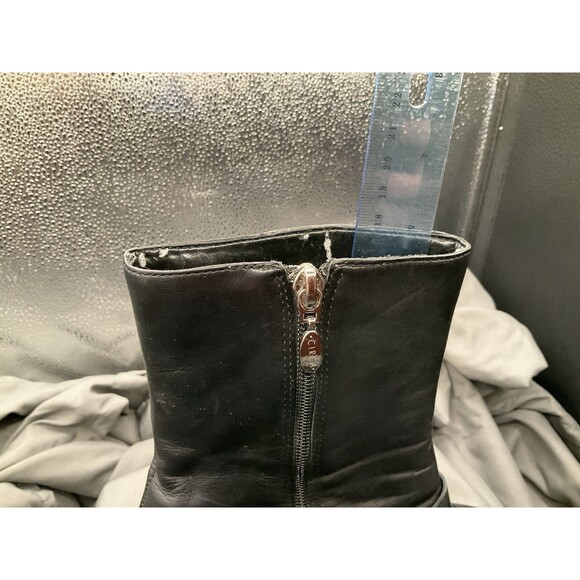 Joan & David CIRCA 7 M CJSKIP Black LEATHER Ankle Booties Boots~Gently Used - Picture 3 of 11